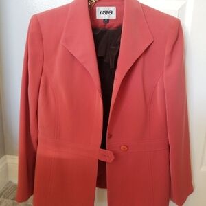 Kasper Women's Blazer in Vibrant Coral
